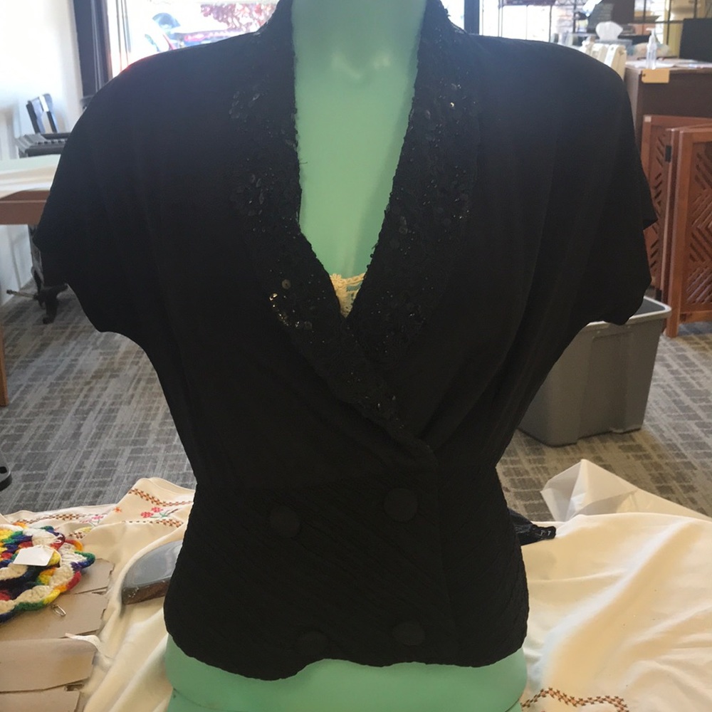 Vintage black sequined/beaded jacket